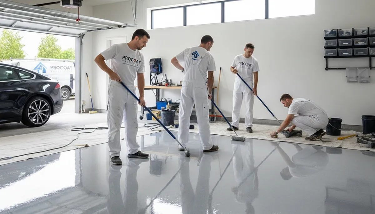 Professional epoxy garage floor coating in Providence RI by expert house painters